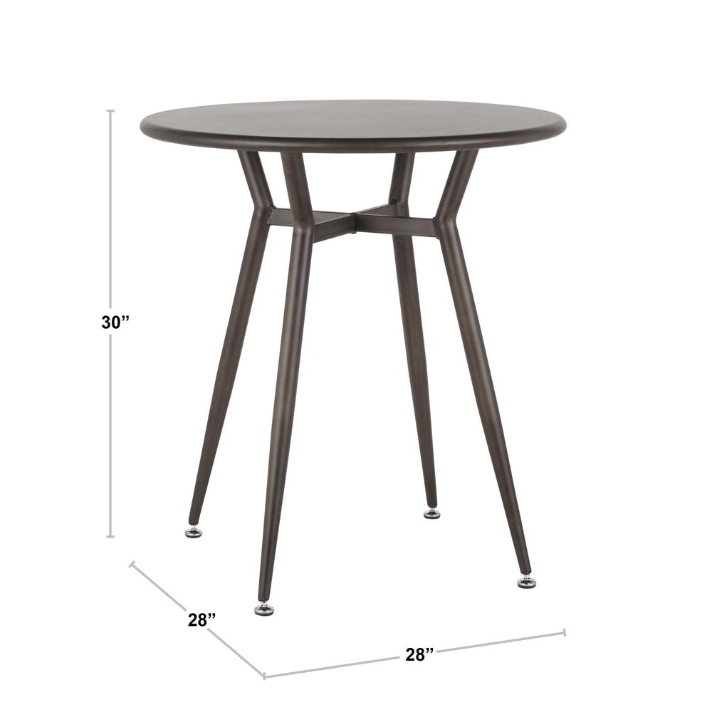 Clara Industrial Round Dinette Table in Antique Metal. Picture 7