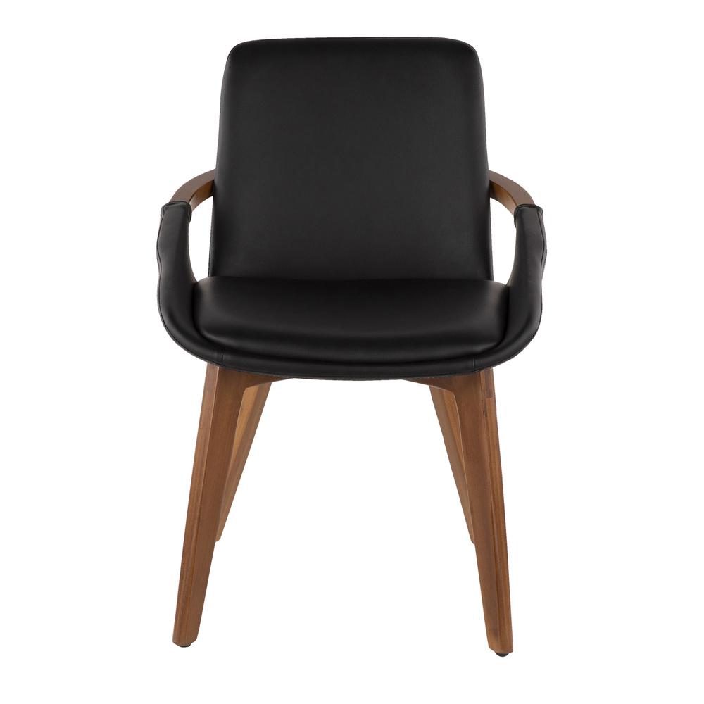 Cosmo Mid-Century Chair in Walnut and Black Faux Leather. Picture 5