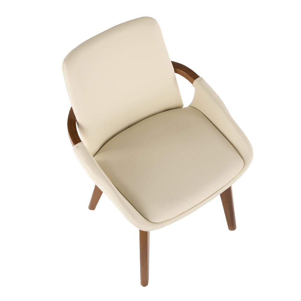 Cosmo Mid-Century Chair in Walnut and Cream Faux Leather. Picture 6