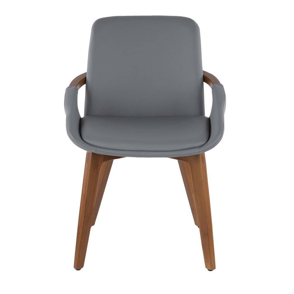 Cosmo Mid-Century Chair in Walnut and Grey Faux Leather. Picture 5