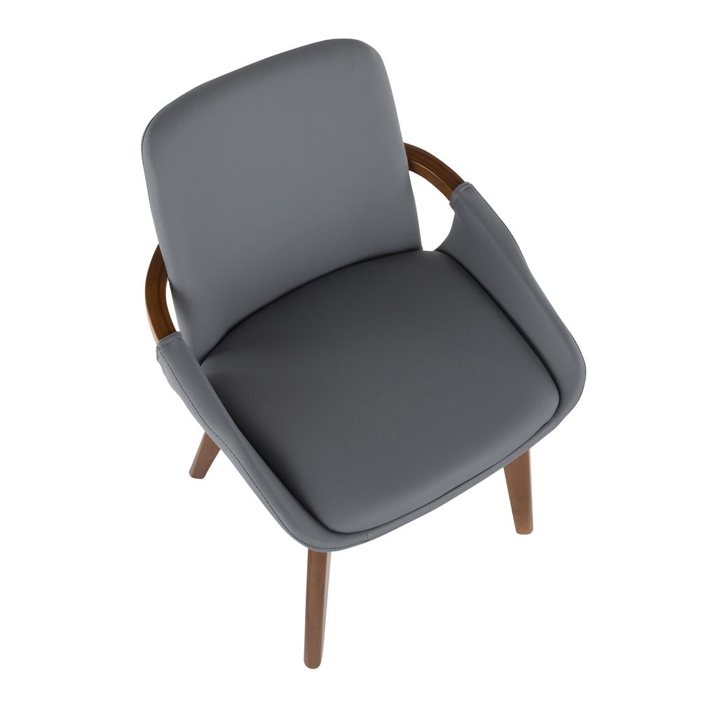 Cosmo Mid-Century Chair in Walnut and Grey Faux Leather. Picture 6