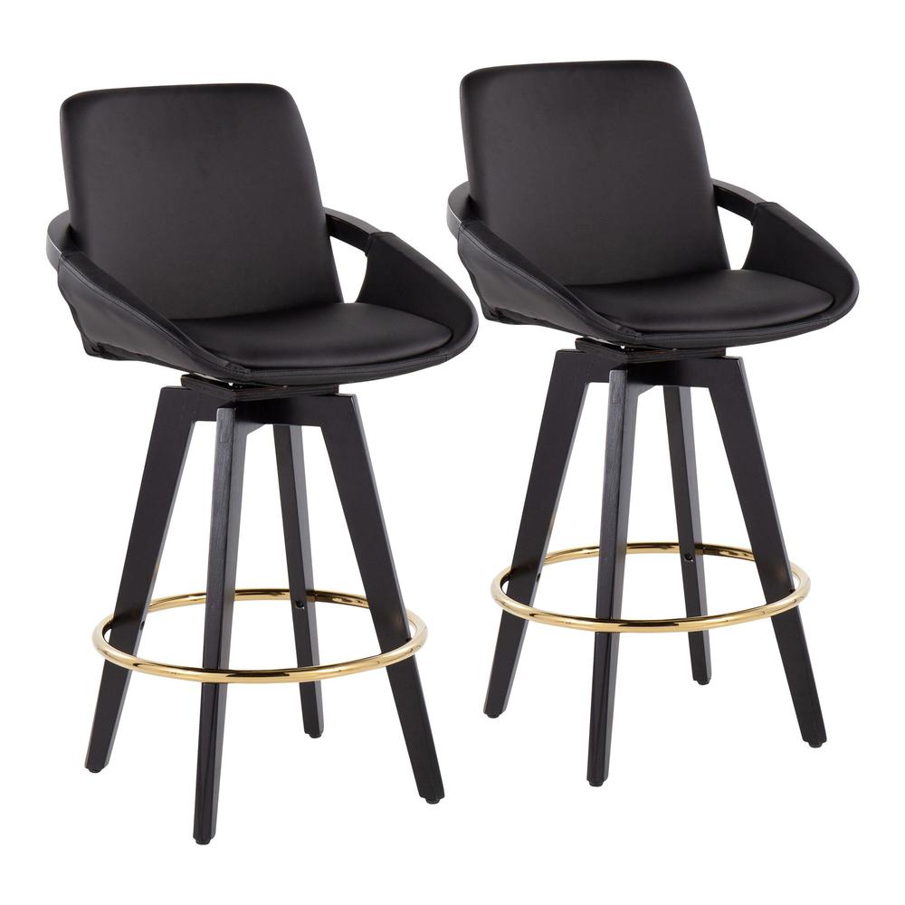 Cosmo Swivel Fixed-Height Counter Stool - Set of 2. Picture 1