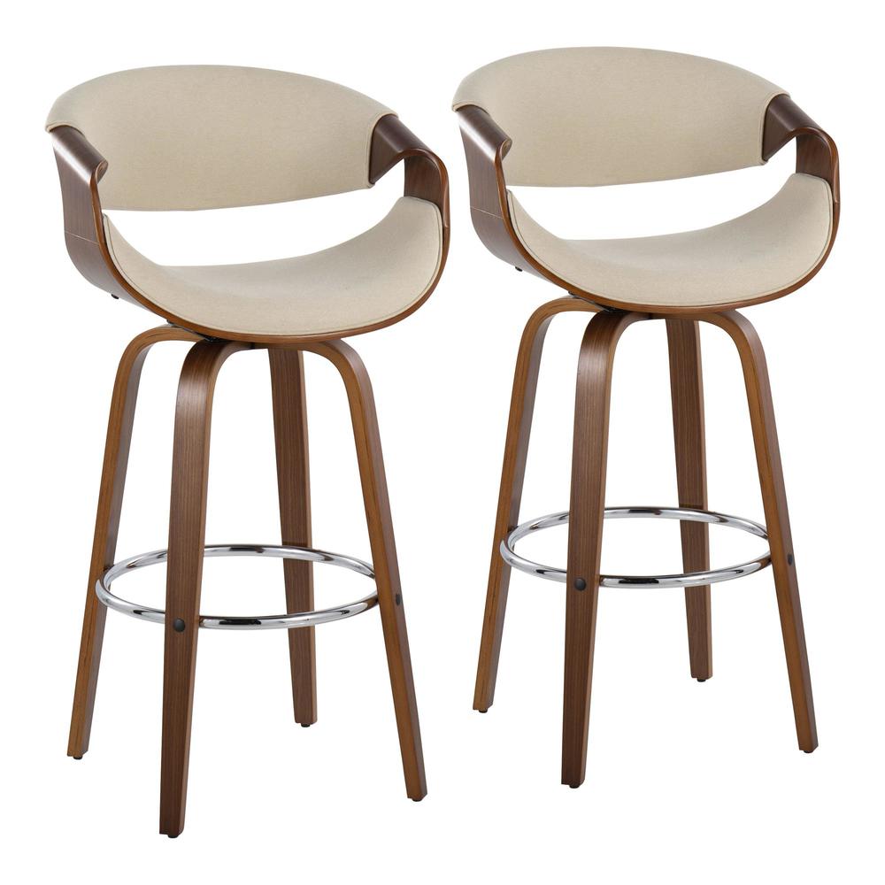 Curvini 30'' Fixed Height Barstool - Set of 2. Picture 1