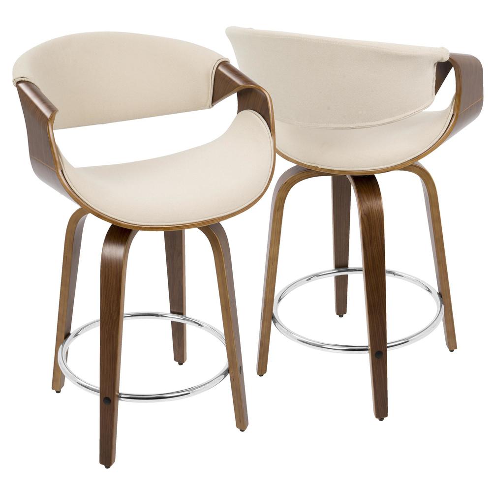Curvini 24'' Fixed Height Counter Stool - Set of 2. Picture 2