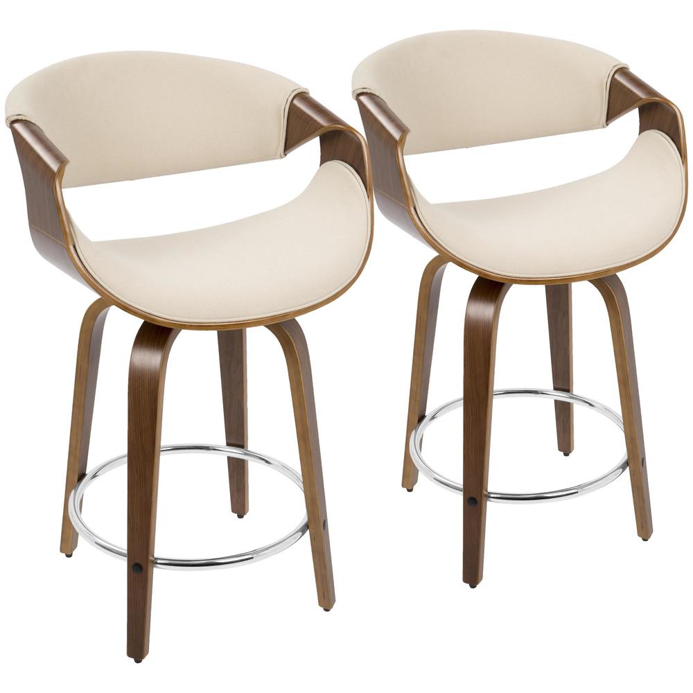 Curvini 24'' Fixed Height Counter Stool - Set of 2. Picture 1