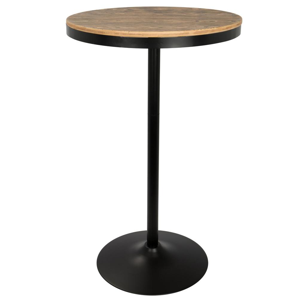 Dakota Industrial Adjustable Bar / Dinette Table in Black. Picture 3