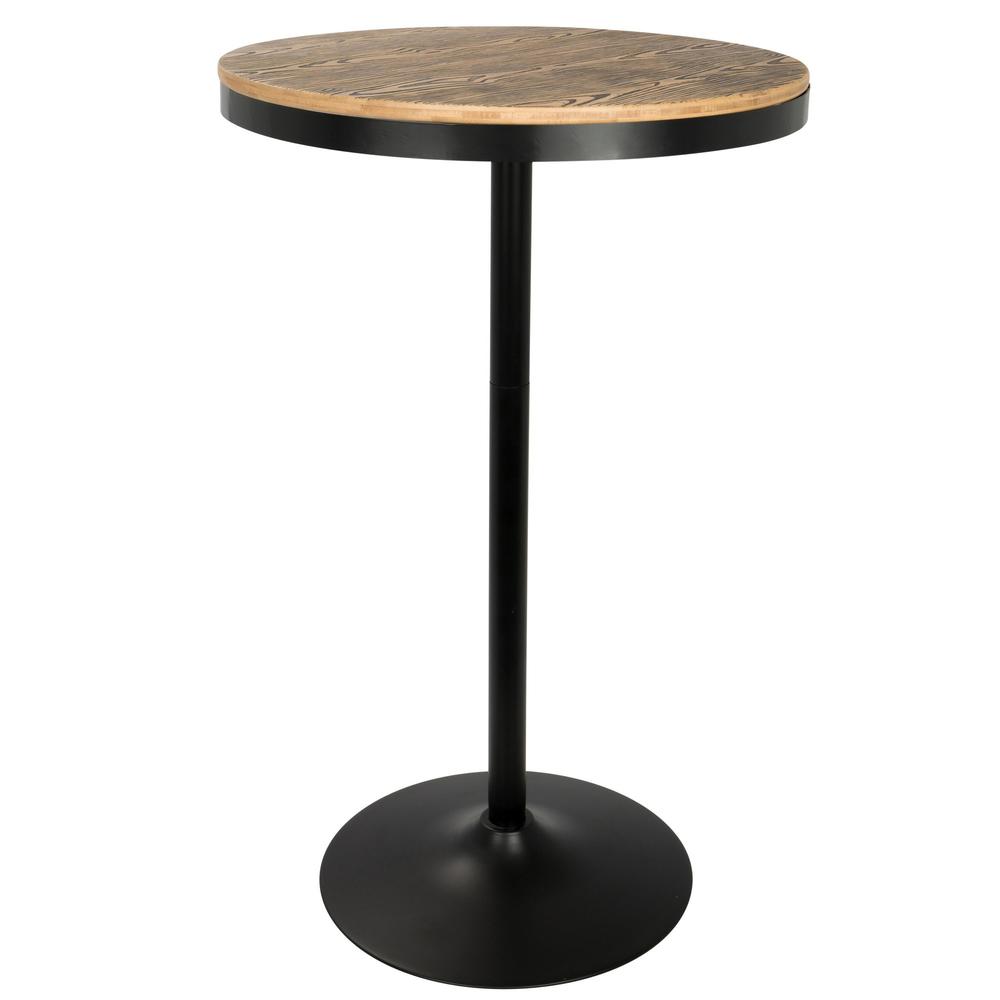 Dakota Industrial Adjustable Bar / Dinette Table in Black. Picture 1