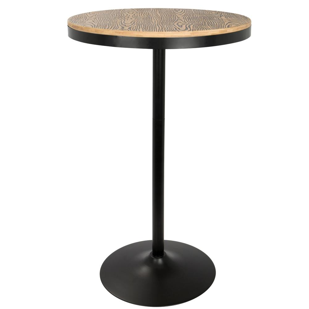 Dakota Industrial Adjustable Bar / Dinette Table in Black. Picture 2
