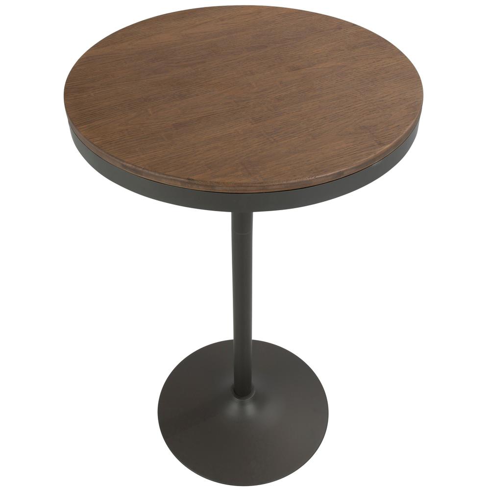 Dakota Industrial Adjustable Bar / Dinette Table in Grey and Brown. Picture 2