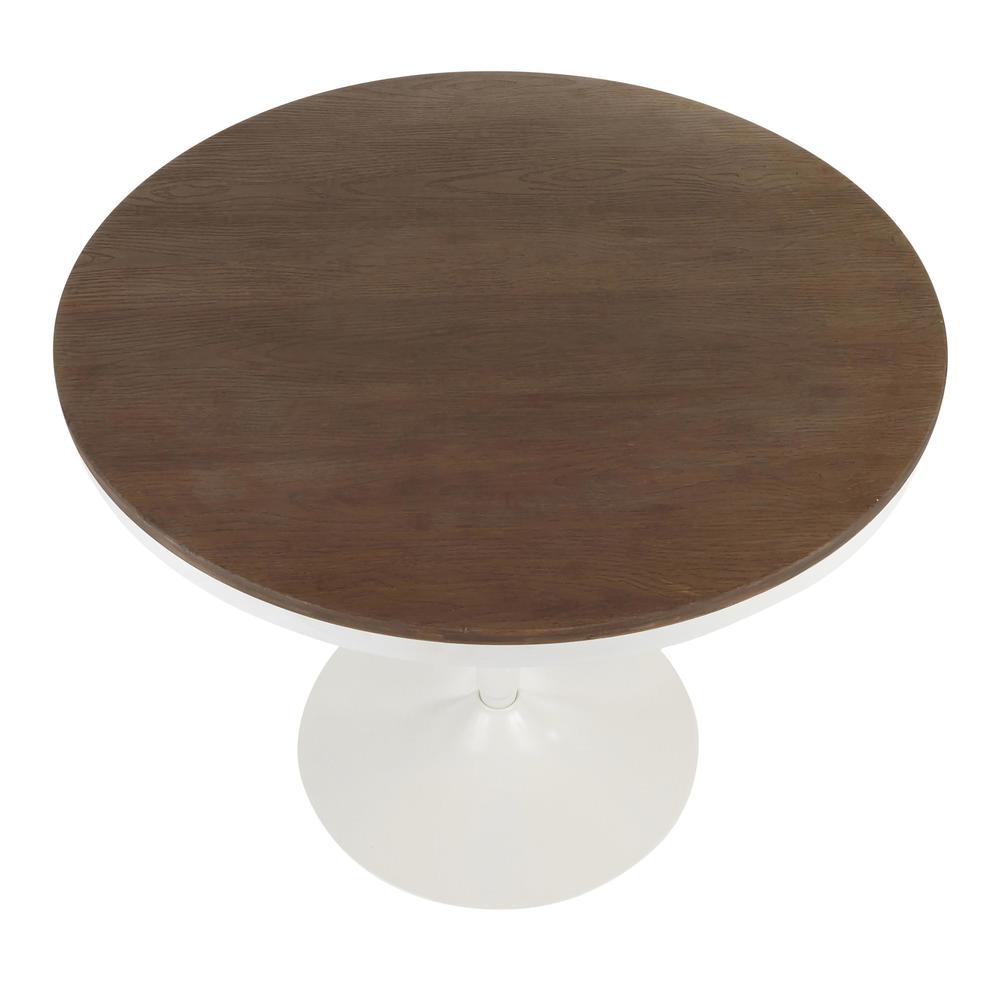 Dakota Industrial Dining Table in White Metal and Brown Wood-Pressed Grain Bamboo. Picture 2