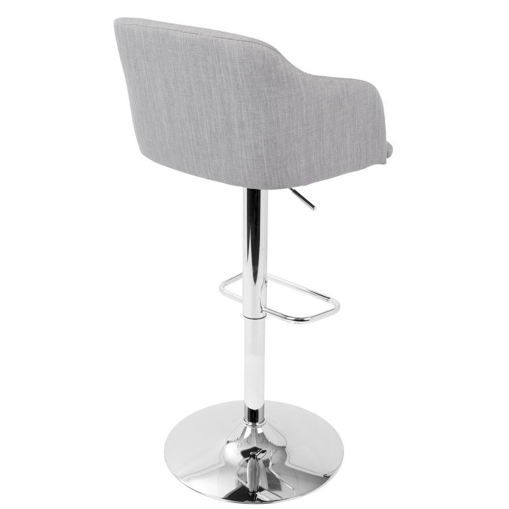 Daniella Contemporary Adjustable Barstool with Swivel in Light Grey. Picture 3