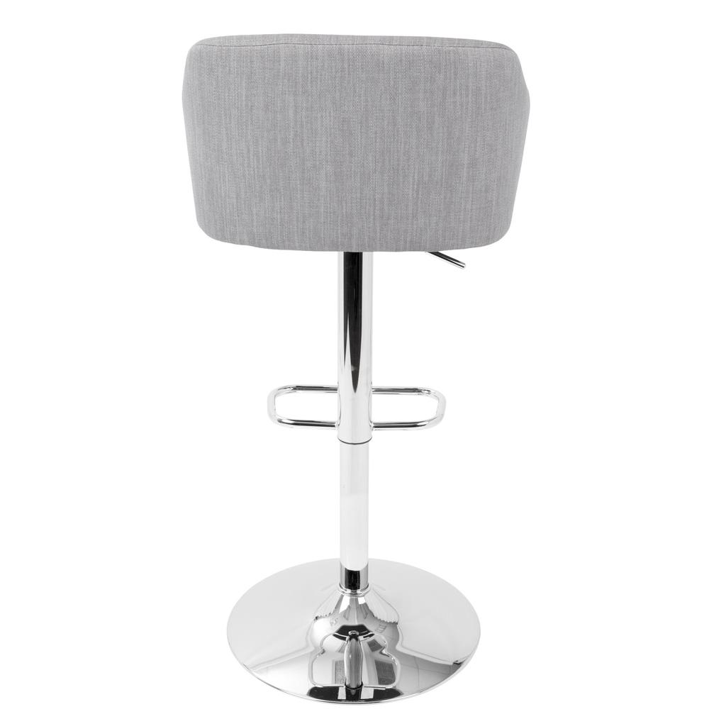Daniella Contemporary Adjustable Barstool with Swivel in Light Grey. Picture 4
