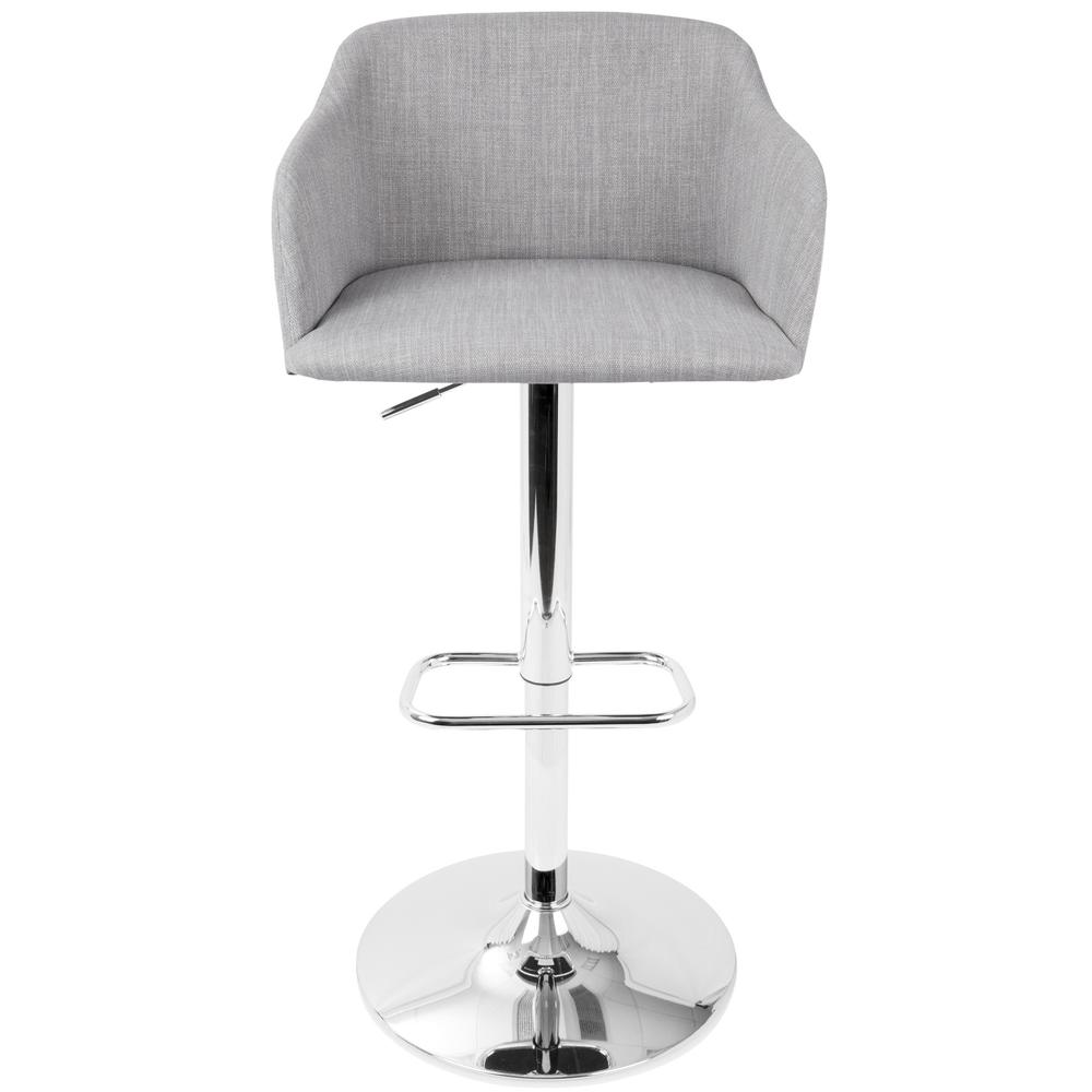 Daniella Contemporary Adjustable Barstool with Swivel in Light Grey. Picture 5