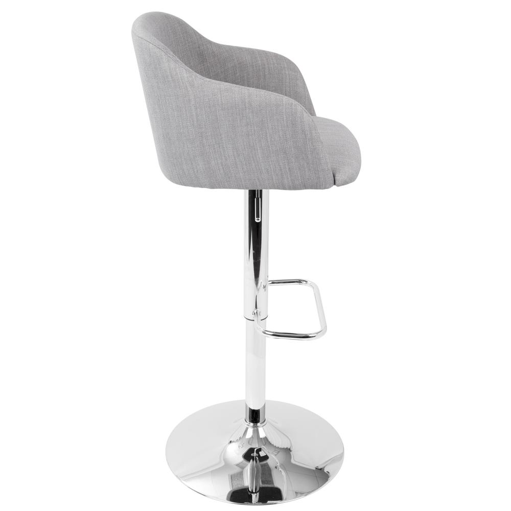 Daniella Contemporary Adjustable Barstool with Swivel in Light Grey. Picture 2