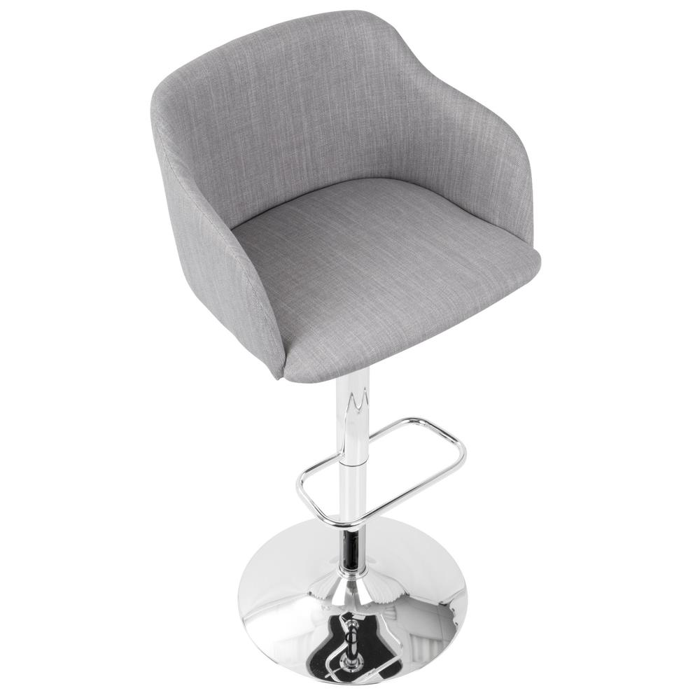 Daniella Contemporary Adjustable Barstool with Swivel in Light Grey. Picture 6