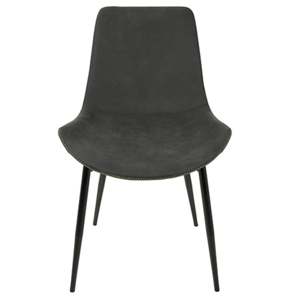 Duke Industrial Dining Chair in Black and Grey Fabric - Set of 2. Picture 6