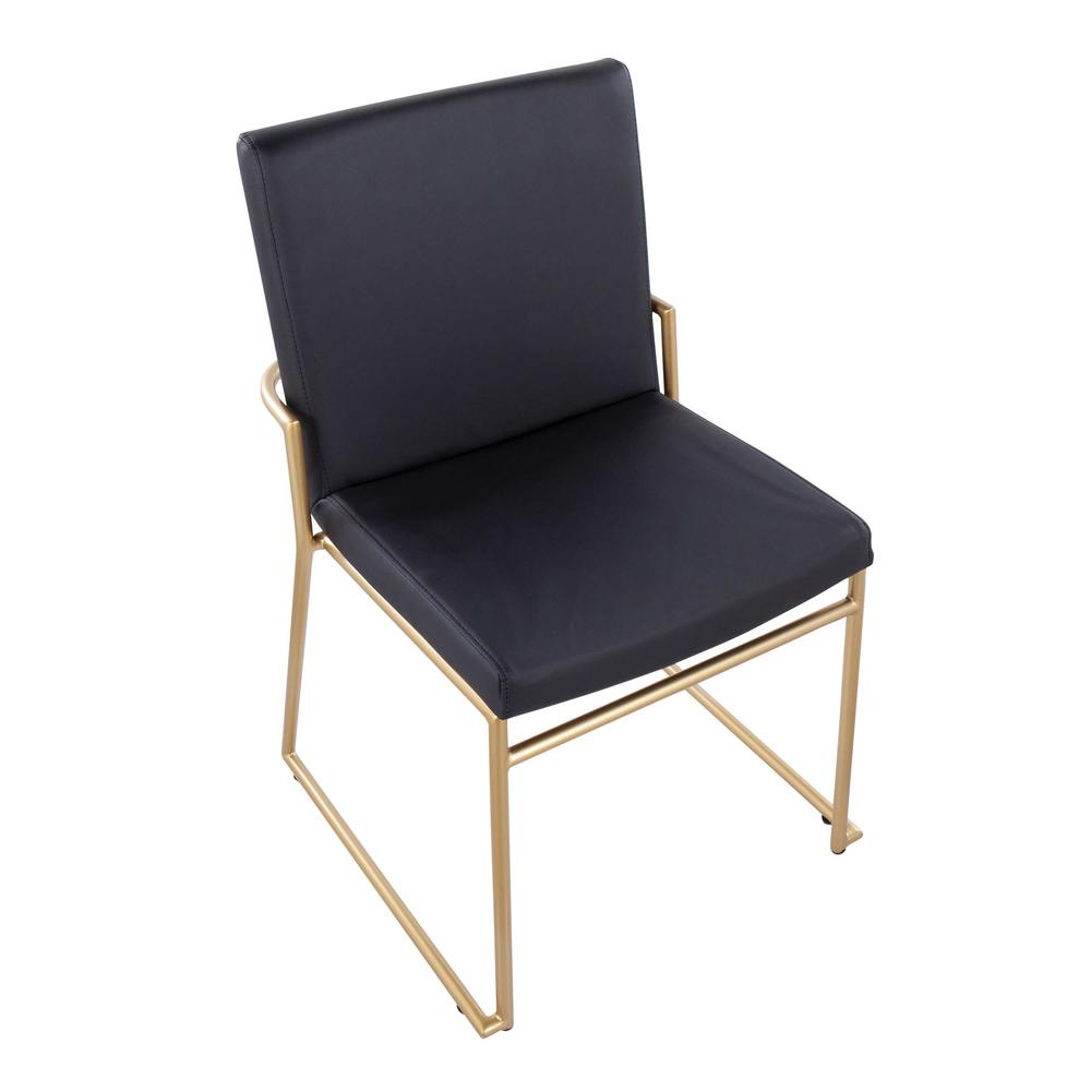 Gold Steel, Black PU Dutchess Dining Chair - Set of 2. Picture 7