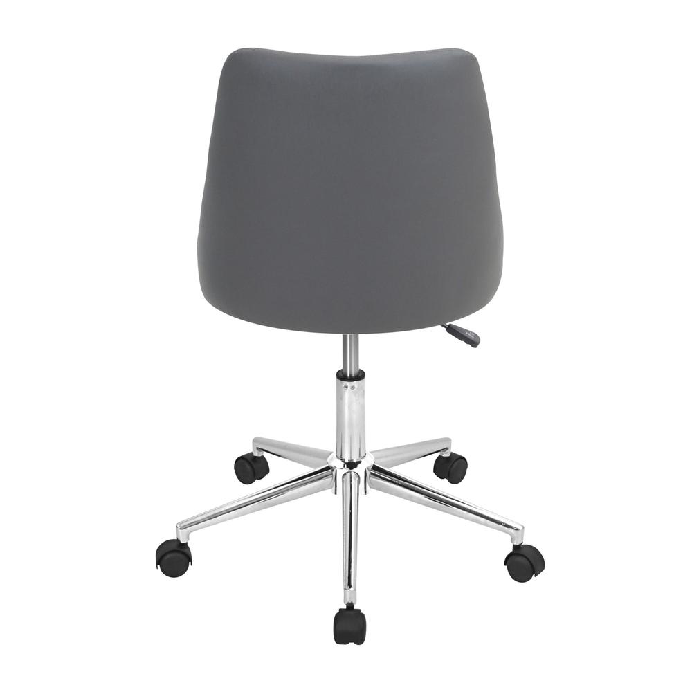 Marche Contemporary Adjustable Office Chair with Swivel in Grey Faux Leather. Picture 4