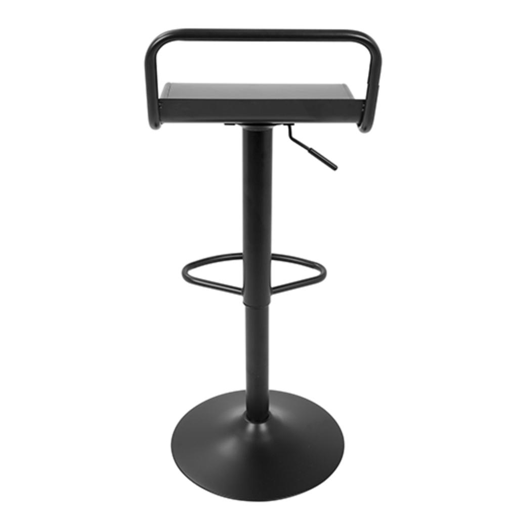 Emery Industrial Adjustable Barstool with Swivel in Black - Set of 2. Picture 5
