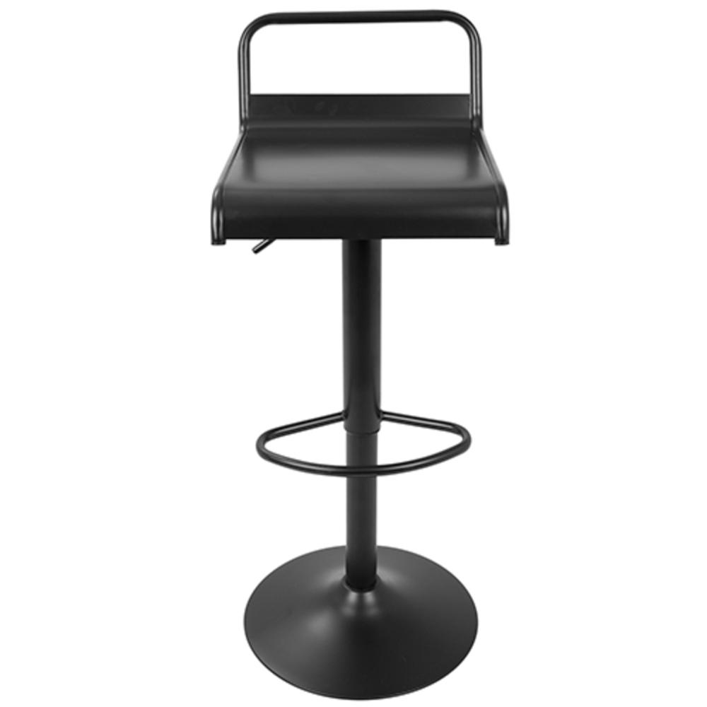 Emery Industrial Adjustable Barstool with Swivel in Black - Set of 2. Picture 6