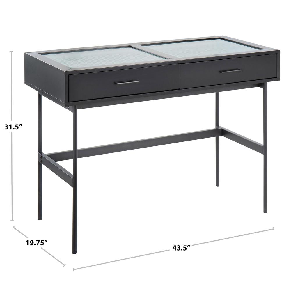 Black Steel, Black Wood Emery Console Table. Picture 8