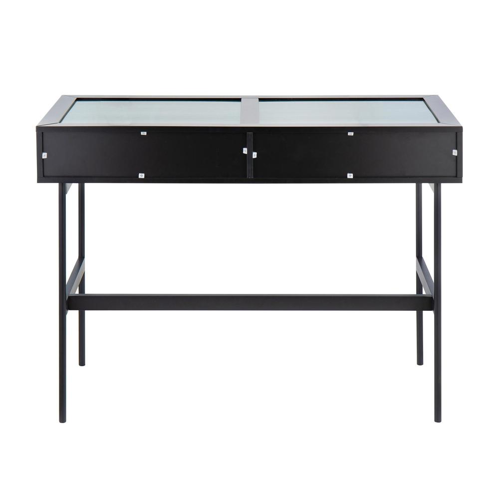 Black Steel, Black Wood Emery Console Table. Picture 5