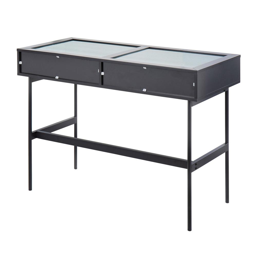 Black Steel, Black Wood Emery Console Table. Picture 4