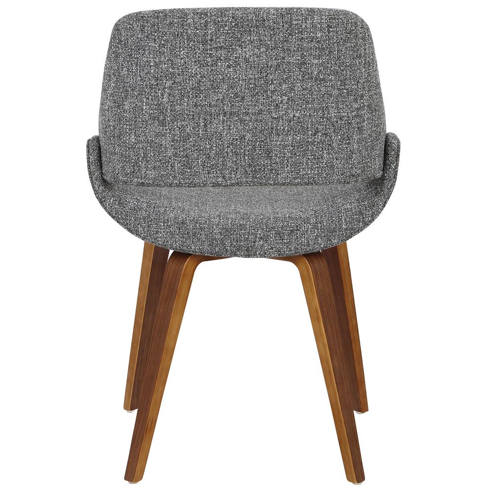 Fabrico Mid-Century Modern Dining/Accent Chair in Walnut and Grey Noise Fabric - Set of 2. Picture 5