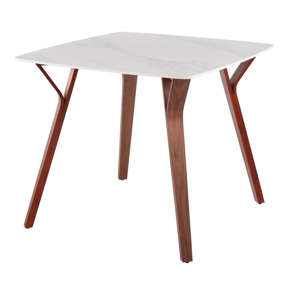 Walnut Wood, White Marble Folia Dinette Table. Picture 3