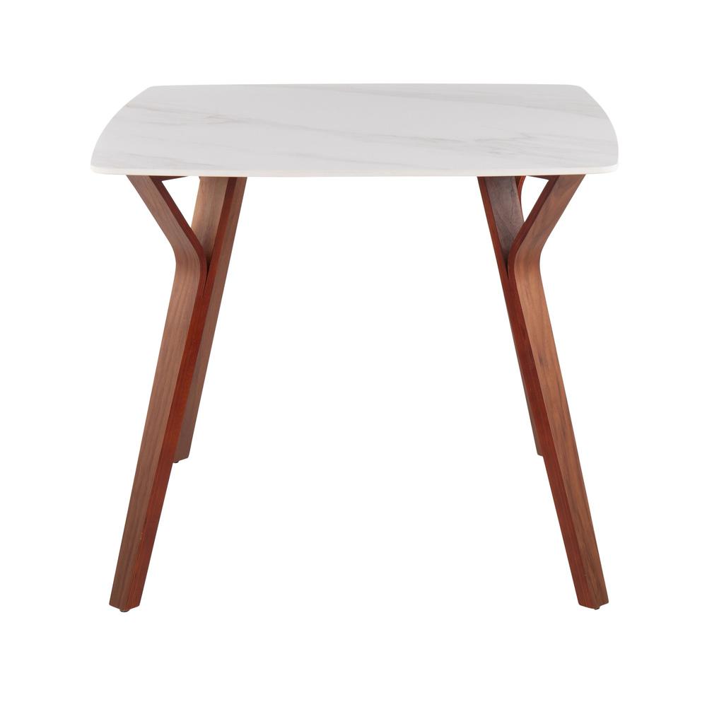 Walnut Wood, White Marble Folia Dinette Table. Picture 2