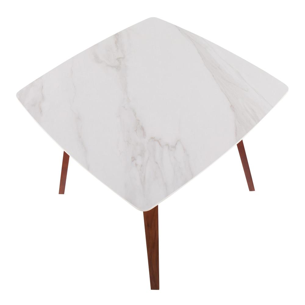 Walnut Wood, White Marble Folia Dinette Table. Picture 5