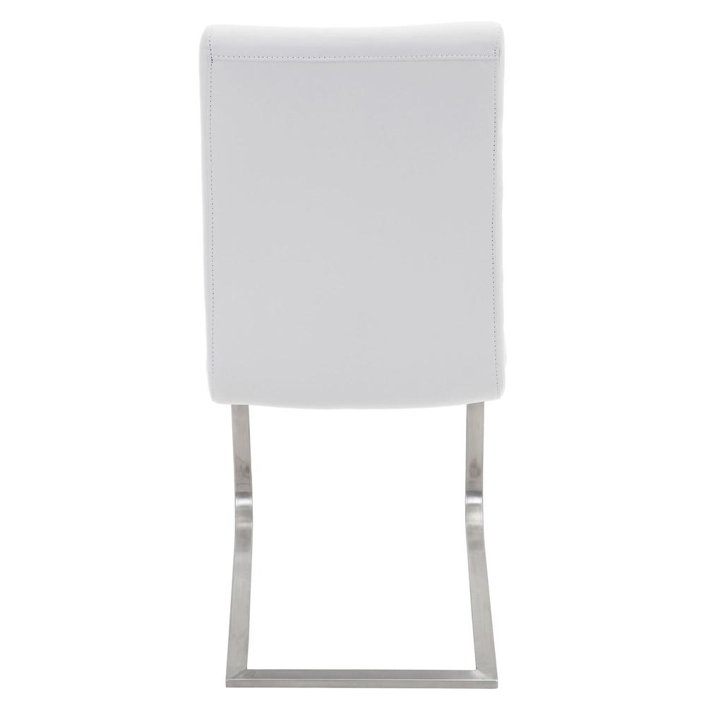 Foster Contemporary Dining Chair in White Faux Leather - Set of 2. Picture 5