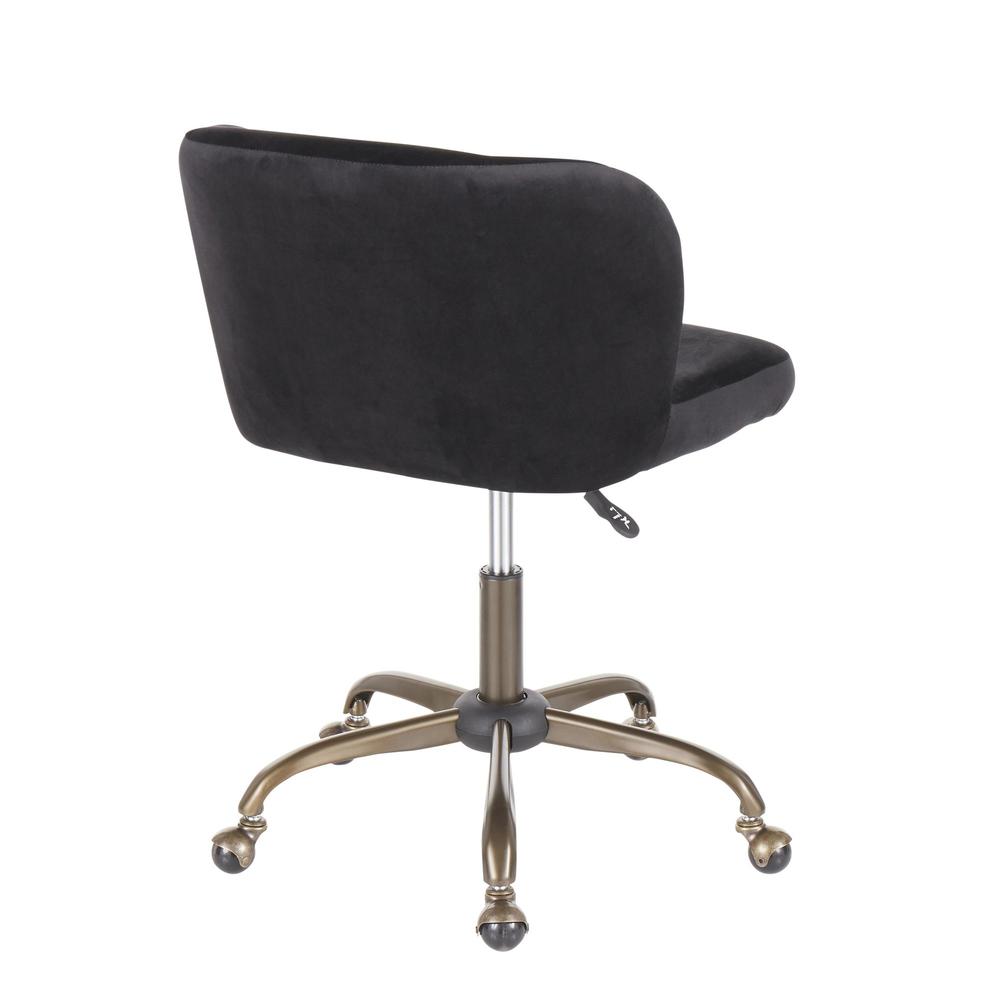 Fran Contemporary Task Chair in Black Velvet. Picture 3