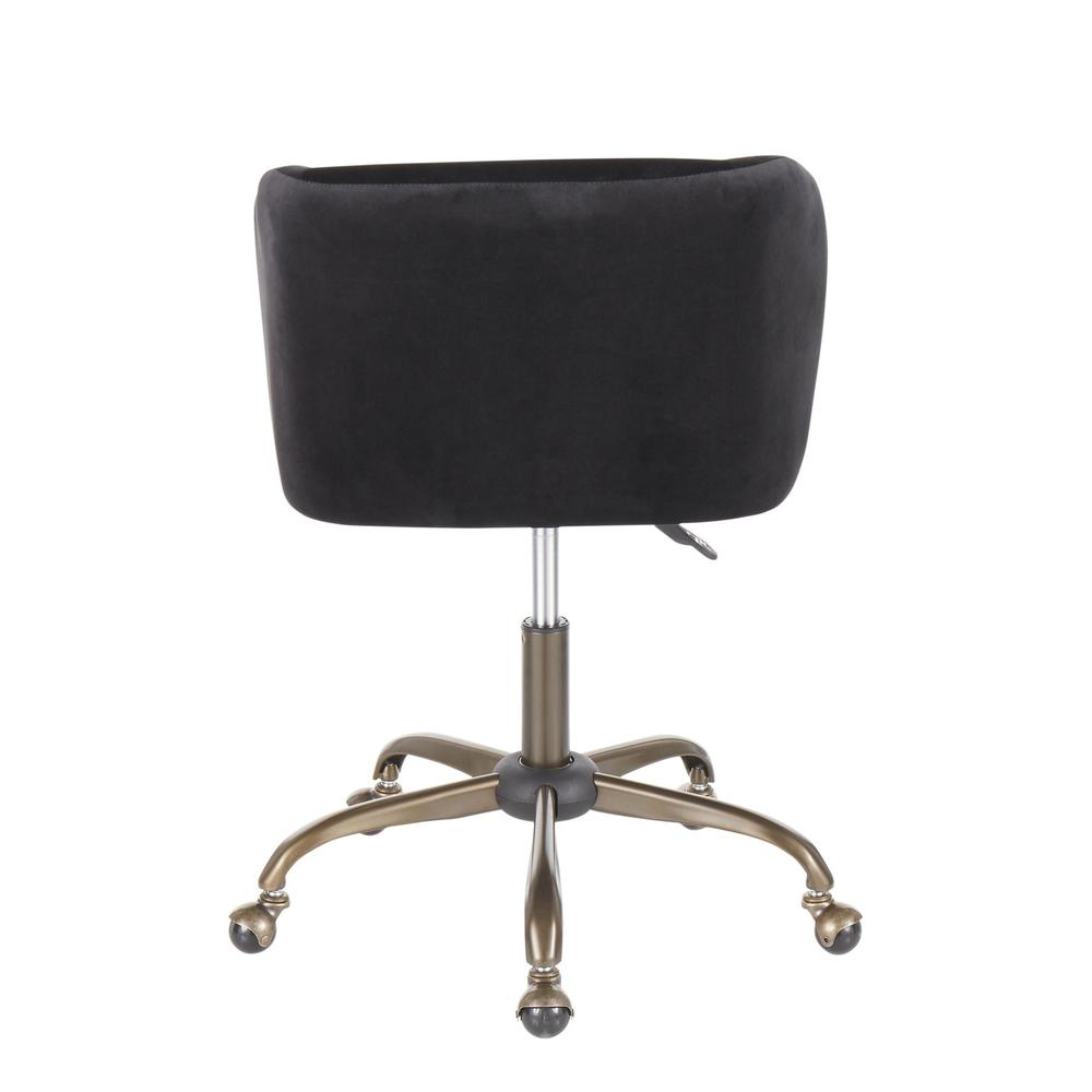 Fran Contemporary Task Chair in Black Velvet. Picture 4