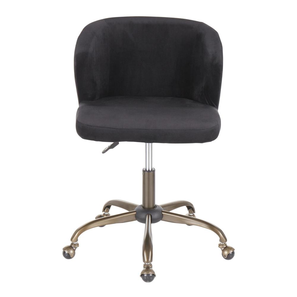 Fran Contemporary Task Chair in Black Velvet. Picture 5