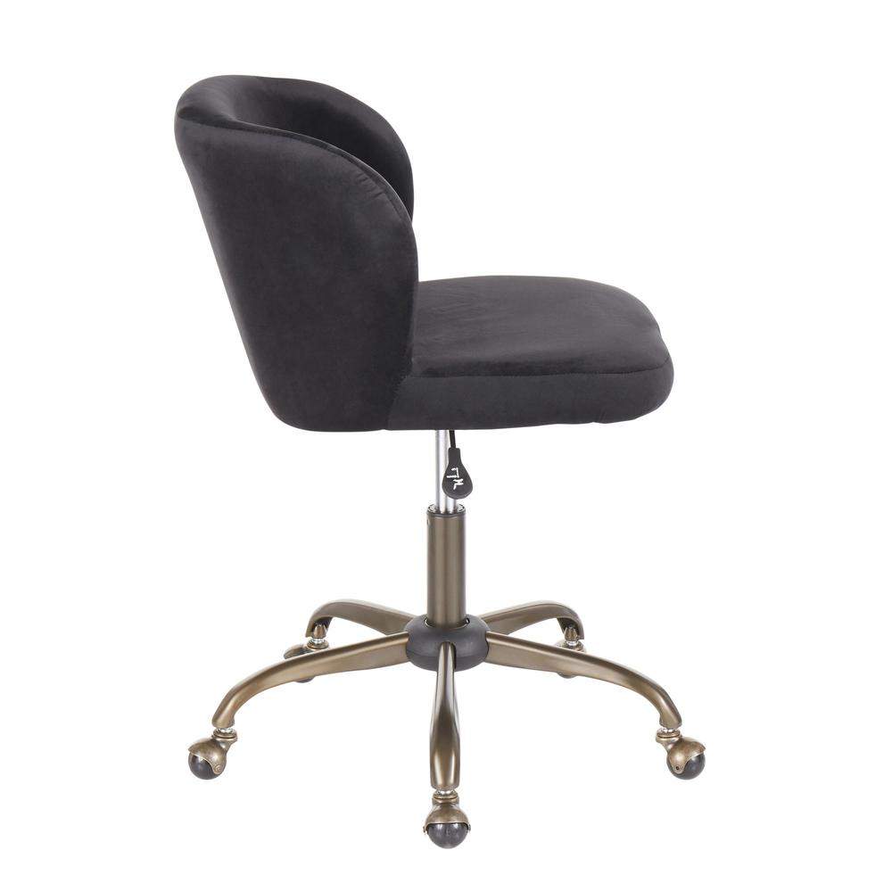 Fran Contemporary Task Chair in Black Velvet. Picture 2