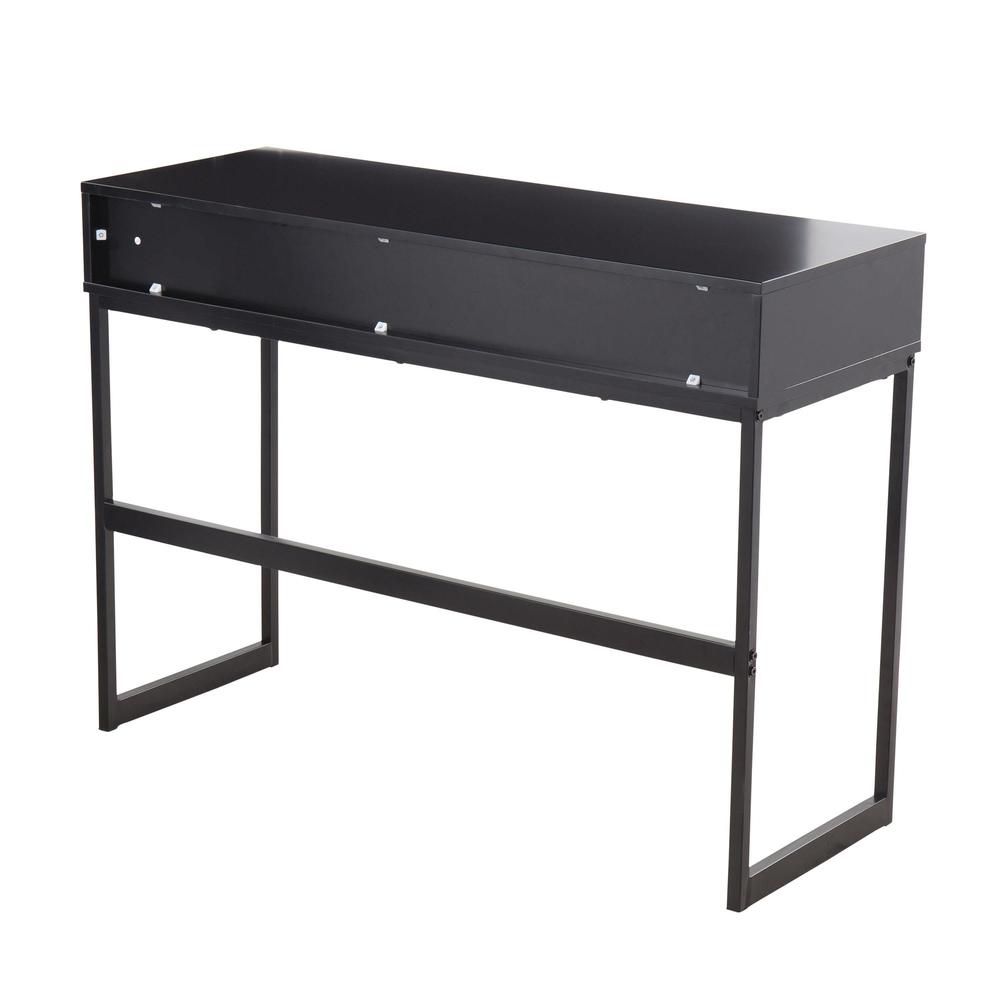 Black Metal, Black Wood Franklin Console Table. Picture 4
