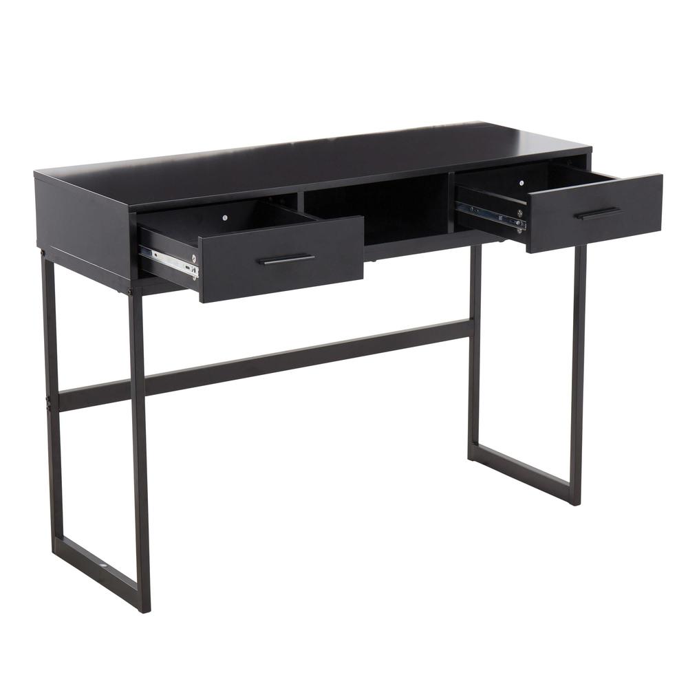Black Metal, Black Wood Franklin Console Table. Picture 2