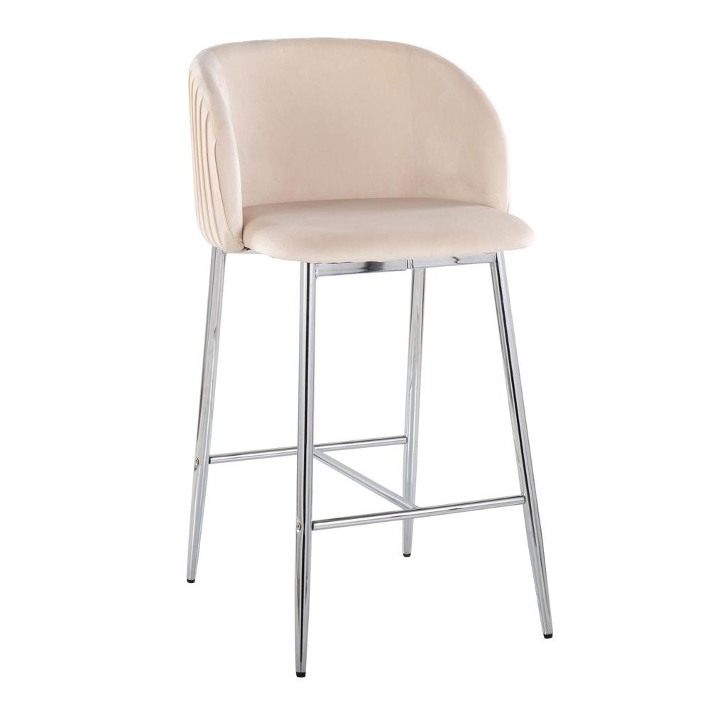 Fran Pleated Fixed-Height Counter Stool - Set of 2. Picture 2