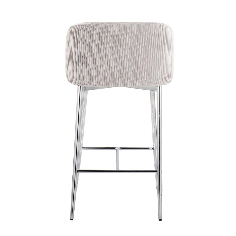 Fran Pleated Waves Fixed-Height Counter Stool - Set of 2. Picture 5