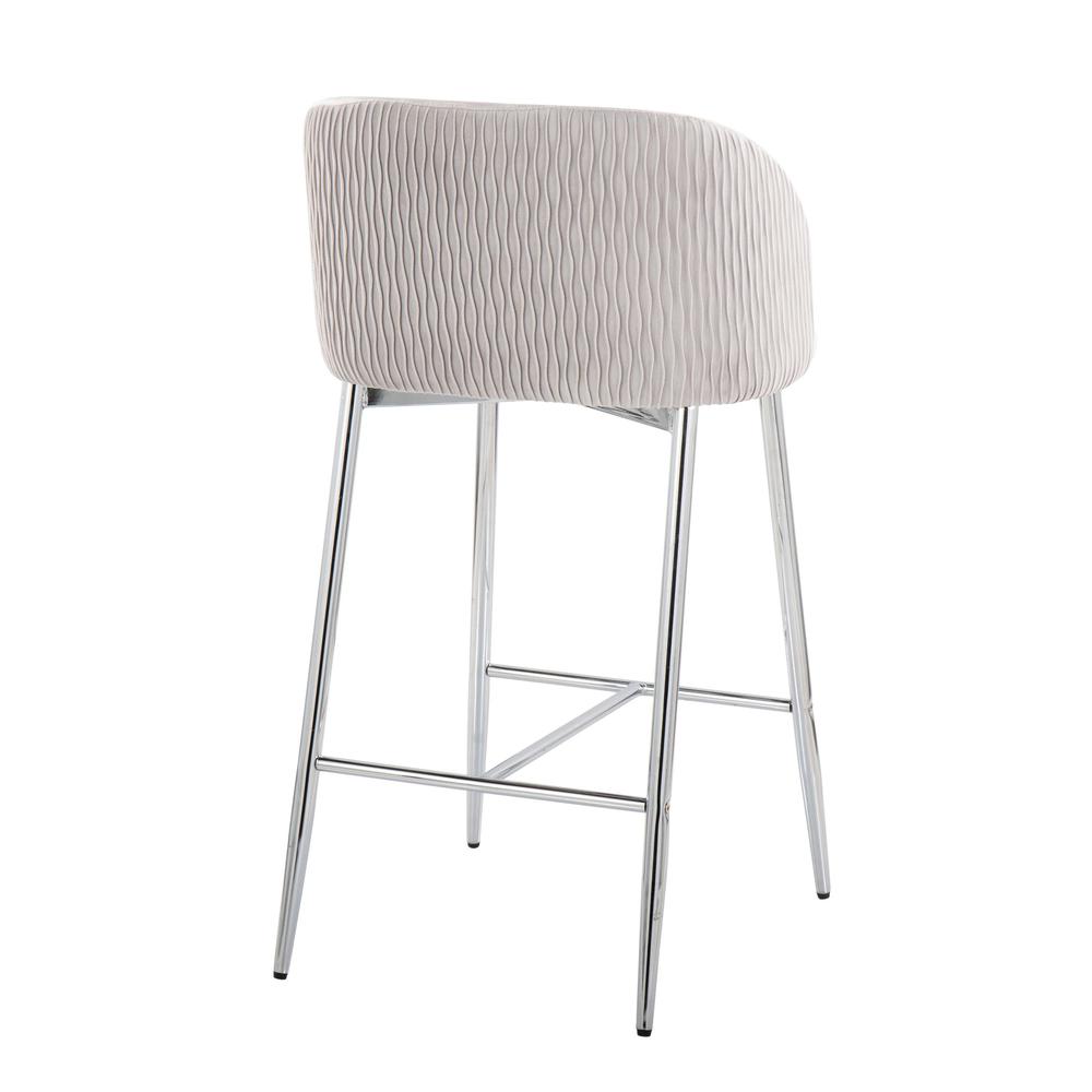 Fran Pleated Waves Fixed-Height Counter Stool - Set of 2. Picture 4