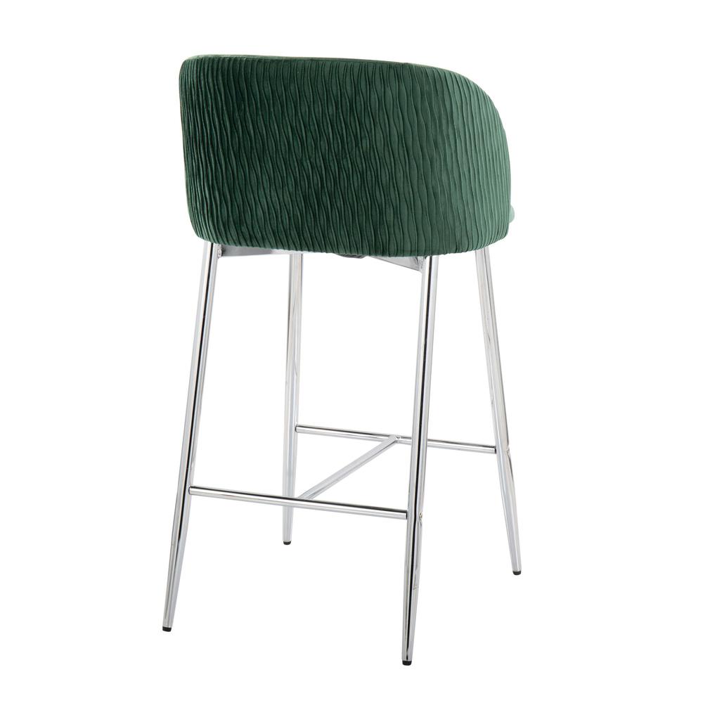 Fran Pleated Fixed-Height Counter Stool - Set of 2. Picture 4