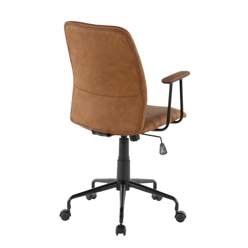 Fredrick Contemporary Office Chair in Brown Faux Leather. Picture 3