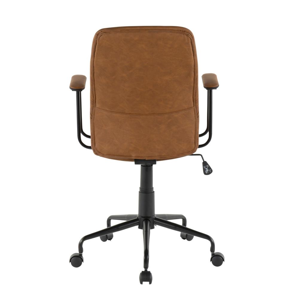Fredrick Contemporary Office Chair in Brown Faux Leather. Picture 4