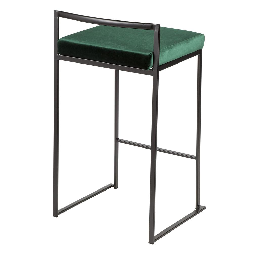 Black, Green Fuji Stacker Counter Stool - Set of 2. Picture 4