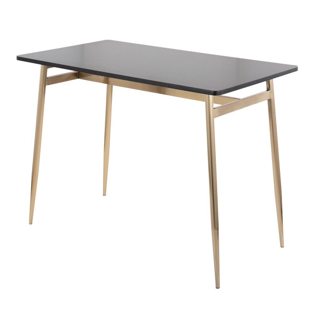 Gold Metal, Black Wood Marcel Counter Table. Picture 3