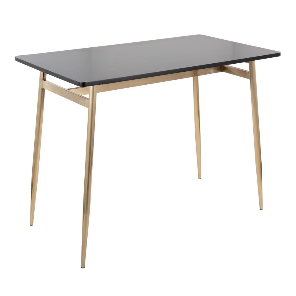 Gold Metal, Black Wood Marcel Counter Table. Picture 1