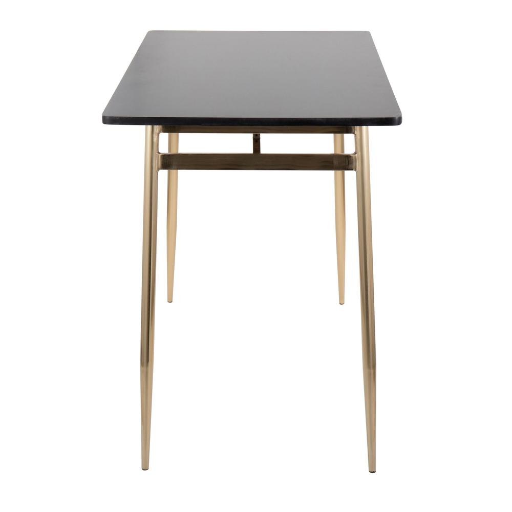 Gold Metal, Black Wood Marcel Counter Table. Picture 2