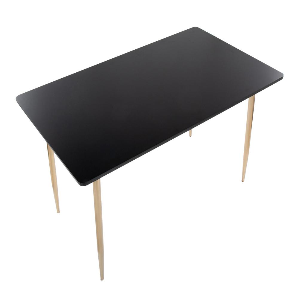 Gold Metal, Black Wood Marcel Counter Table. Picture 5