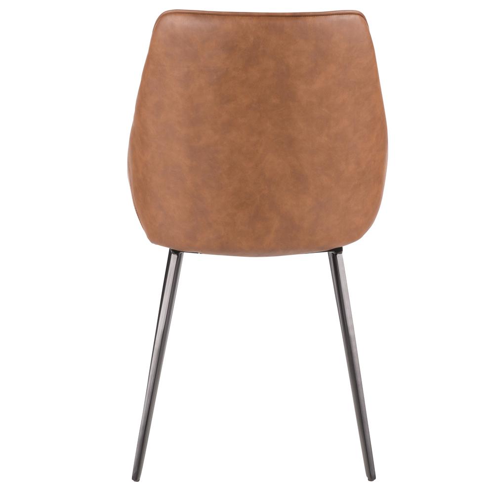 Marche Contemporary Two-Tone Chair in Brown Faux Leather and Grey Fabric - Set of 2. Picture 6